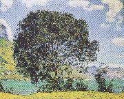 Ferdinand Hodler Baum am Brienzersee vom Bodeli aus oil